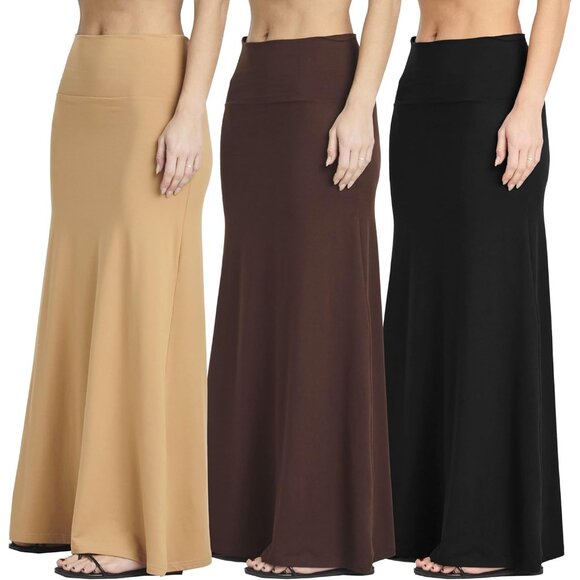 Elevate Your Wardrobe: 3 Pack of Flowy Maxi Skirts for Women in Plus Sizes - Picture 1 of 6